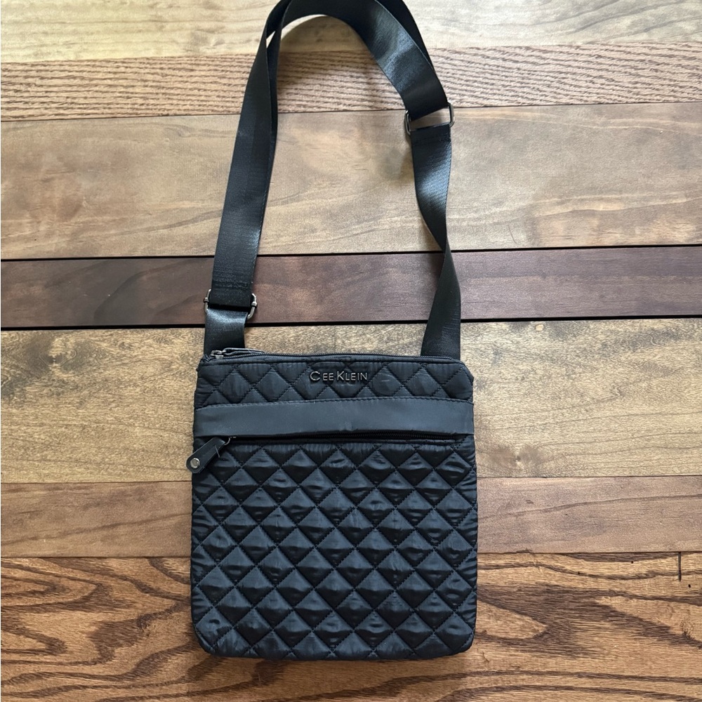 Cee Klein Black Quilted Messenger Bag